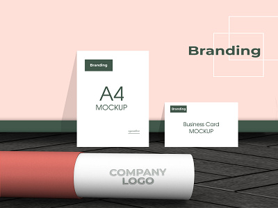 Identity mockup with roll paper