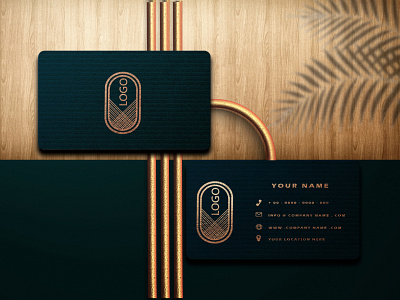 Green Business card mockup