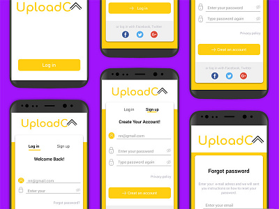 Login flow android mobile ui design