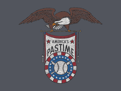 Baseball Americana america americana baseball eagle illustration lauren nugent