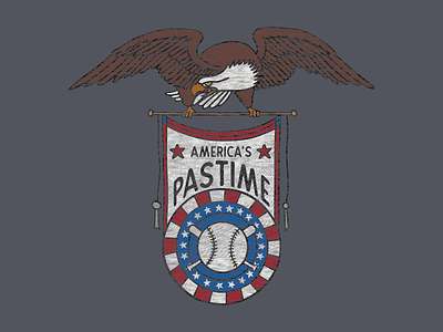 Baseball Americana america americana baseball eagle illustration lauren nugent