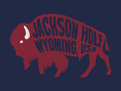 Jackson Hole Buffalo design graphics illustration jackson hole lauren nugent skiing t shirt tshirt design tshirt graphics typography