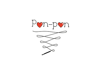 Pon-pon knitwear logo logotype