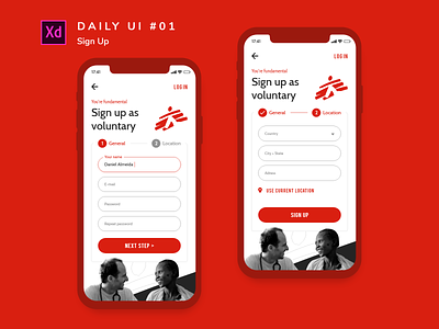 Daily UI challenge #001 adobe xd dailyui design sign up ui ui design user interface