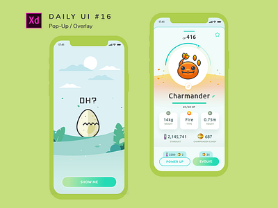 Daily UI challenge #016 adobe xd app branding dailyui design pokemon pokemongo ui uidesign