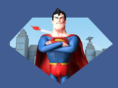 Super Man 3D c4dart illustration