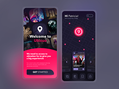 Ubicuo entertainment - Mobile App 1 app cine culture diseño ux ui enter entertainment graphic d interface maps mobile product design theatre ui user interface ux ux ui