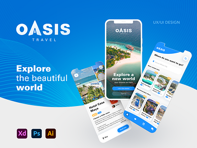 OASIS - Mobile app (UI/UX) app design inspiration interface movil oasis prototype travel ui ui design user user interface ux ux design ux ui design uxui uxui design