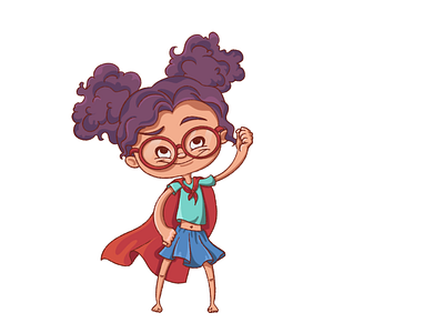 Supergirl africa character children girl illustration kids power super