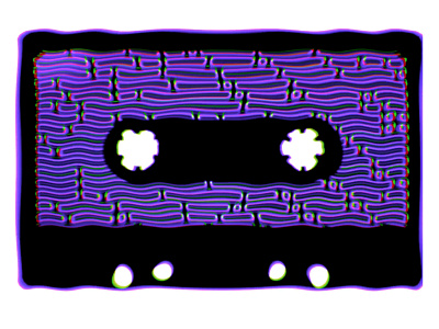 Glitch Tape 80s 8bit cassette tape music art retro synthwave vintage