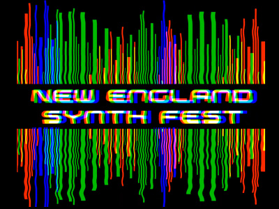 New England Synth Fest Logo 80s 8bit glitch art logo logodesign logotype music art retro synth synthwave typographic art typographic logo typography vintage