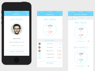 Mobile App - finance app blue design finance mobile payment ui ux wip