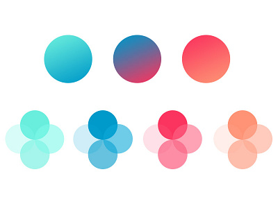 New colour palette with gradients blue color colour coral design gradient orange teal ui