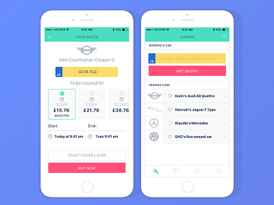 UI designs for a peer to peer lending app