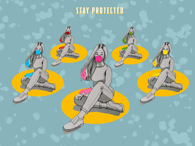 stay protected art coronavirus illustration stay protected