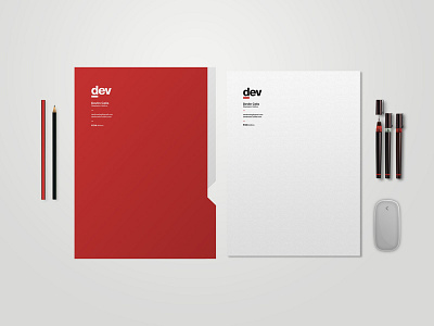 Personal Branding Dev art basic brand branding grey identity print red stationary
