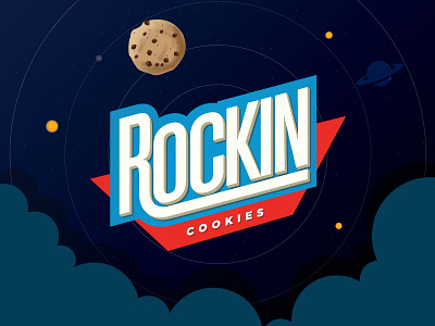 Rockin Cookies 50s brand cookies galaxy logo snack space