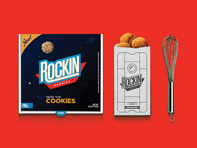 Rockin Cookies 50s brand cookies galaxy logo snack space