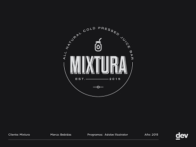 Mixtura bar brand branding cold illustrator juice logo mark natural