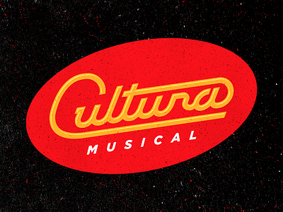 Cultura Musical 60s 70s 80s logo music red type vintage