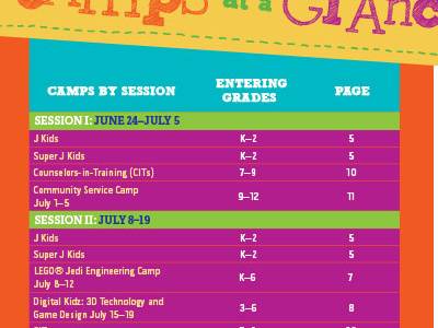 Camp Brochure information design interactive pdf