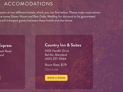 Accomodations fall website wedding