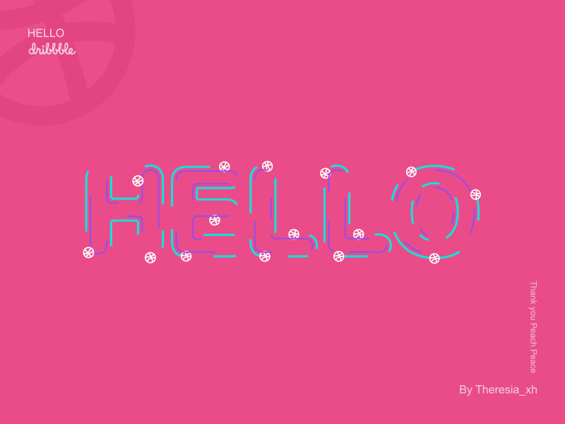 Hello dribbble dribbble，dynamic effect，first hello show