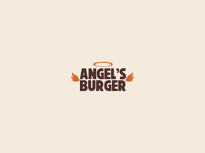 Angel's Burger addiction angels bbq bold brand branding burger crunchy design logo logos minimal vector