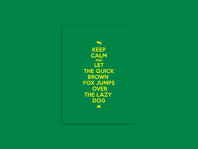 Let The Quick Brown Fox Jumps Over Lazy Dog brown calm fox keep keep calm lazy dog poster quick