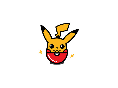 Pikachu ⚡️ illustration minimal pikachu pokeball pokemon pokemongo