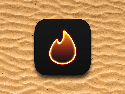 Tinder App Icon app concept fire icon realism tinder ui