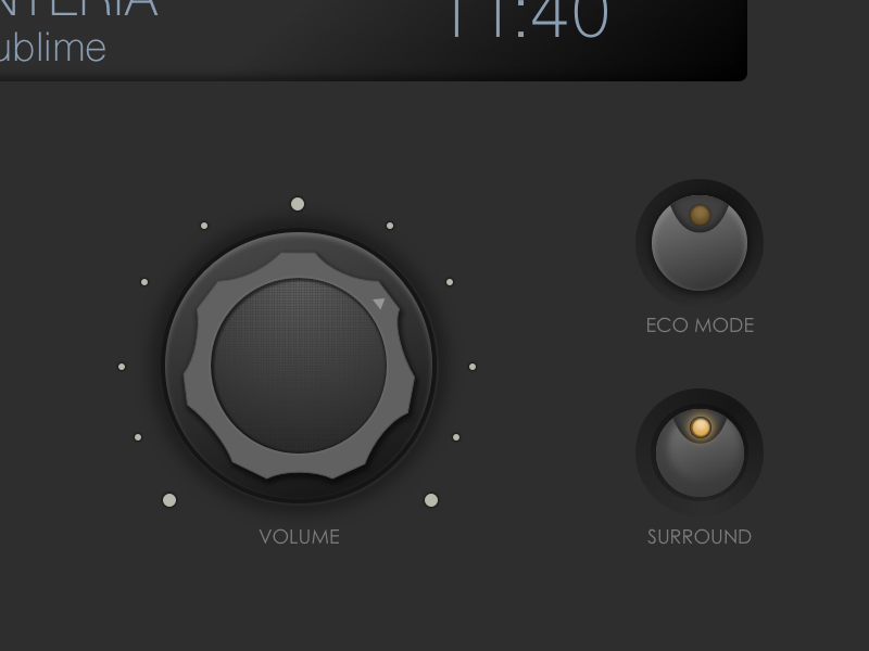 Stereo Controls ui receiver radio light led classic wheel volume buttons knobs stereo