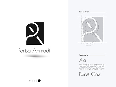 Parisa Ahmadi logo design adobe alfa art black art branding bw design grid illustration illustrator logo monochrome portfolio ux designer vector website