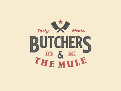 Butchers & The Mule Logo 99designs branding charming classic design flat logo restaurant sleek vector