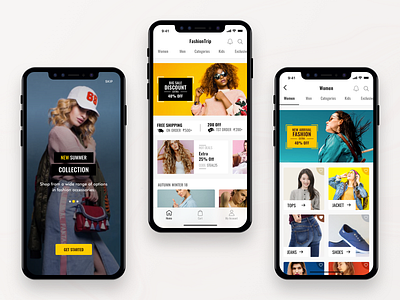 Fashion Trip App app branding colors design e comerce e commerce fashion app fashion trip app icon ios iphone x iphonex logo mobile shopping online shopping typography ui ux