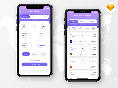 Flight Booking App airline book ticket booking booking app color flight app flight booking flight search holiday ios iphone x journey mobile app schedule sketch ticket ticket booking travel ui ux