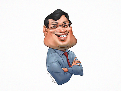 Shining art artist boss caricature cartoon drawing employer head office people relaxed shining