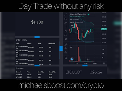 Crypto Paper Trader app design bitcoin broker brokerage crypto cryptocurrency day trader day trading ui website design