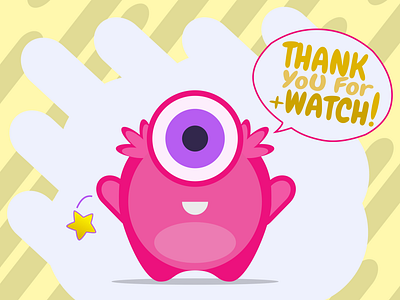 Thanks For The Watch character cute cute art flat flat design illustration monster vector