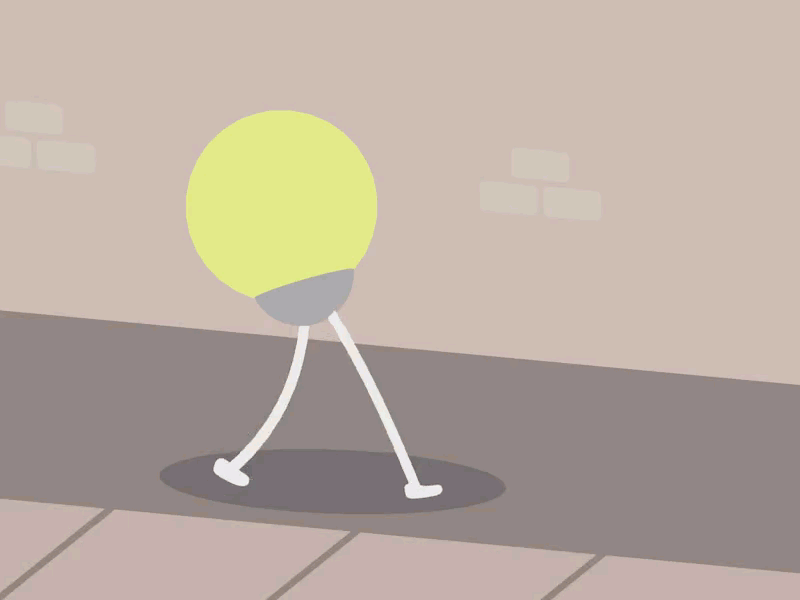 Walking Idea 3d animation animation 2d character design flat flatdesign lightbulb walking