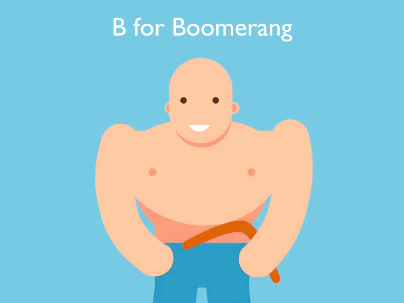 B is for Boomerang animation animation 2d blender blender3d gif gif animation motion graphic motion graphics vector vector animation