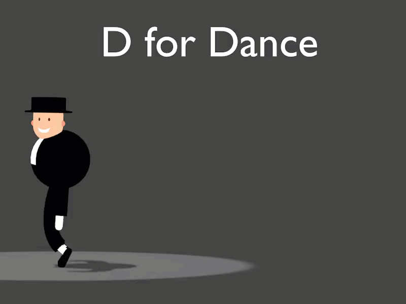 D is for Dance animation animation 2d character dance dancing design flat flatdesign loop animation looping animation motion motion graphics motiongraphics vector