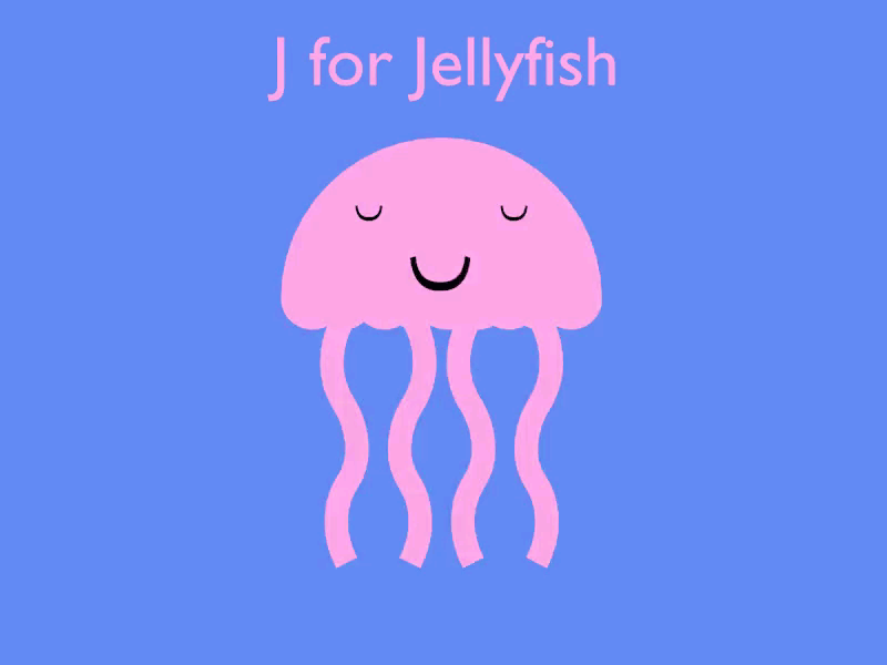 J for Jellyfish animation animation 2d cute design flat flatdesign illustration loop animation looping animation vector