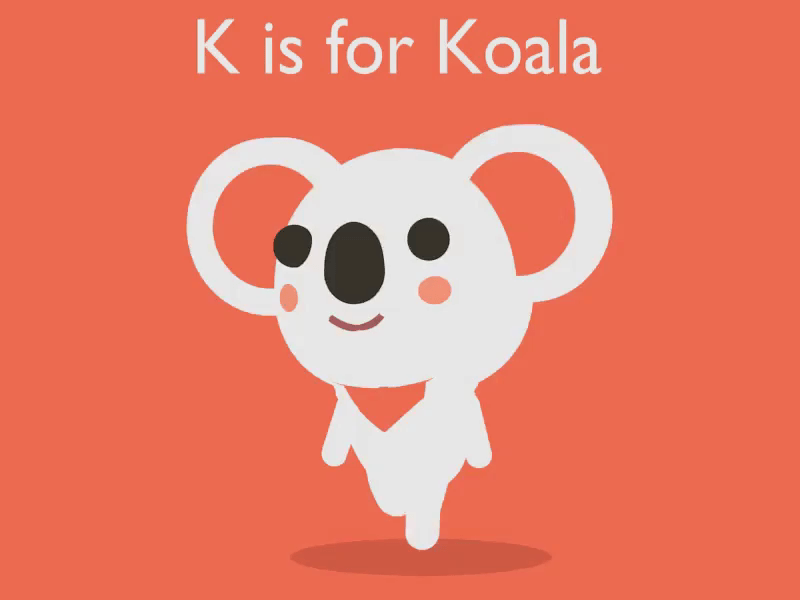 K for Koala animation animation 2d character character animation design flat illustration loop animation looping animation motion graphics vector