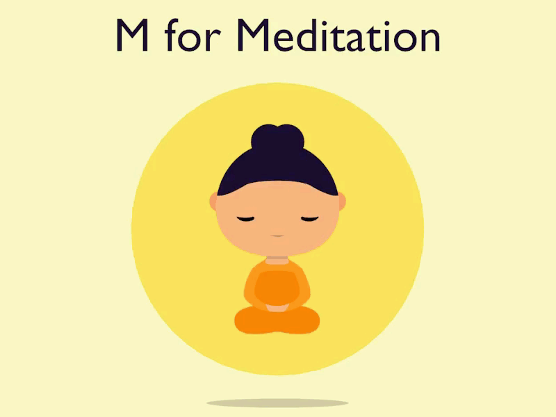 M is for Meditation animation animation 2d flat flatdesign illustration loop animation looping animation motion graphics motiongraphics vector