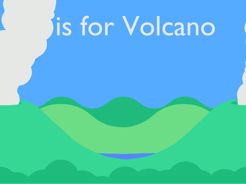 V is for Volcano animation animation 2d blender blender3d design flat flatdesign loop animation looping animation motion graphics motiongraphics vector