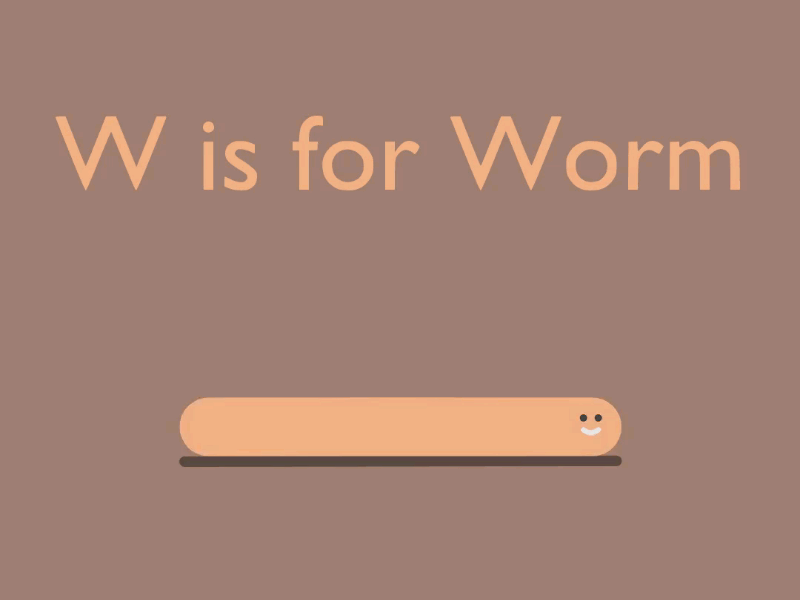 W is for Worm animation animation 2d design flat flatdesign gif loop animation looping animation motion graphics motiongraphics svg svg animation vector vector animation