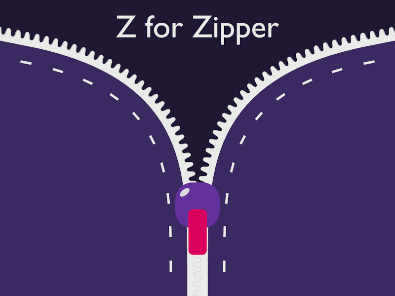 Z is for Zipper animation animation 2d blender blender animation blender3d design flat flatdesign loop animation looping animation motion graphics motiongraphics vector zipper