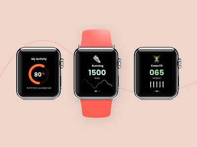 WatchOS Fitness UI apple watch dashboard ui fitness app ios minimal mobile ui watch design watchos