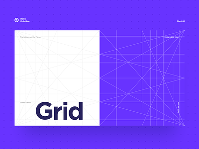Golden grid for Figma blue blue and white clean design figma flat free freebie golden grid golden ratio grid hello dribbble layout minimal ui ux web
